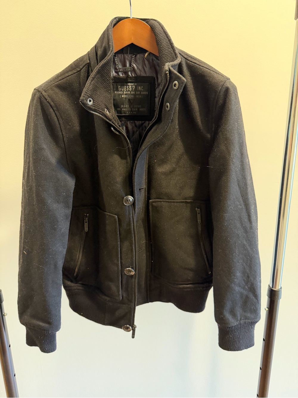 GUESS Men's Black Wool Jacket